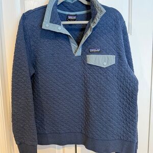 Patagonia Navy Quilted Snap Pullover